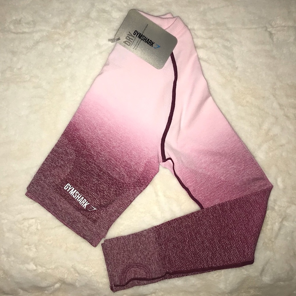 Gymshark Ombre Seamless Crop Top - Chalk Pink/Beet